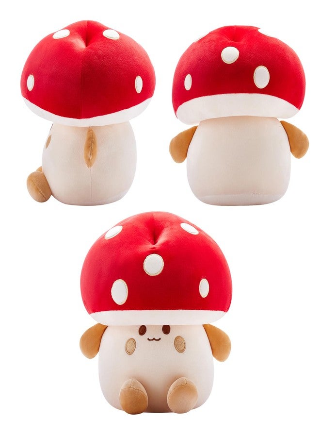 Nuokin Mushroom Plush Toys 12 inch Cute Stuffed Mushroom Pillow Stuffed Toy Birthday Present Home Decor Halloween for Kids (Small red) - Image 3